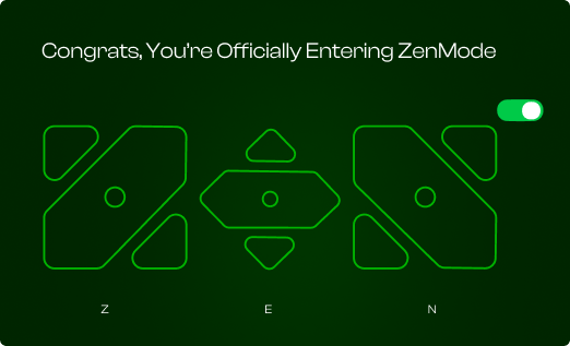 The ZenMode mark rotated into Z, E and N
